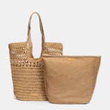 Camelfarbene Bast-Tragetasche
