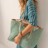 Türkise Bast-Tragetasche