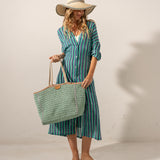 Türkise Bast-Tragetasche