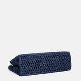 Blau gestreifte Bast-Tragetasche