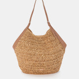 Capazo de rafia camel