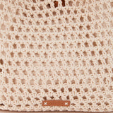 Beige macramé shoulder bag