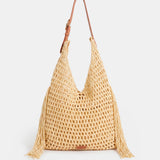Yellow macramé shoulder bag