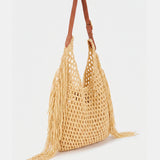 Yellow macramé shoulder bag