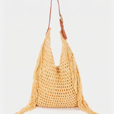 Yellow macramé shoulder bag
