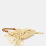 Yellow macramé shoulder bag