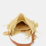 Yellow macramé shoulder bag