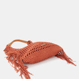 Orange macramé shoulder bag