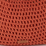 Orange macramé shoulder bag