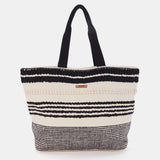 Schwarz bestickte Strandtragetasche