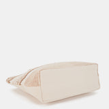 Beige bestickte Strandtragetasche