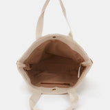 Beige bestickte Strandtragetasche