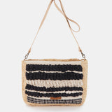 Black embroidered crossbody bag