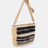 Black embroidered crossbody bag