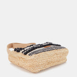 Black embroidered crossbody bag