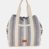 Schwarze bestickte Strandtasche aus Baumwolle