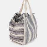 Schwarze bestickte Strandtasche aus Baumwolle
