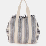 Schwarze bestickte Strandtasche aus Baumwolle