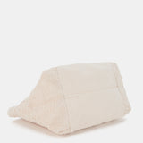 Beige bestickte Strandtasche aus Baumwolle