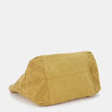 Bernsteinfarbene, bestickte Strandtasche aus Baumwolle