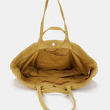 Bernsteinfarbene, bestickte Strandtasche aus Baumwolle