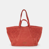 Orange bestickte Strandtasche aus Baumwolle