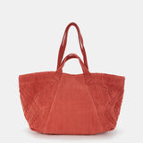 Orange bestickte Strandtasche aus Baumwolle