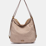 Bolso multifuncional trenzado en beige
