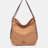 Bolso multifuncional trenzado en cognac