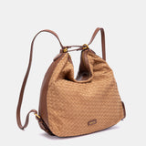 Bolso multifuncional trenzado en cognac
