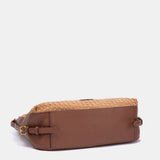 Bolso multifuncional trenzado en cognac