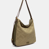 Bolso multifuncional trenzado en verde