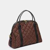 Bolso de mano acolchado marrón
