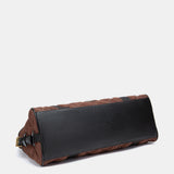 Bolso de mano acolchado marrón