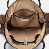 Bolso de mano acolchado marrón