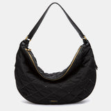 Black quilted shoulder bag.