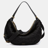 Black quilted shoulder bag.