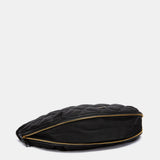 Black quilted shoulder bag.