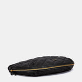Black quilted shoulder bag.