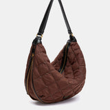 Brown quilted shoulder bag.