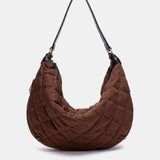 Brown quilted shoulder bag.
