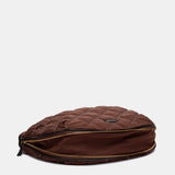 Brown quilted shoulder bag.