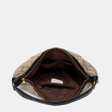Gepolsterte Schultertasche in Taupe.