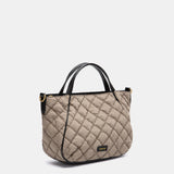Taupe Padded Shopper Bag.