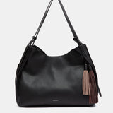Bolso de hombro con borla negro