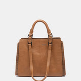 Cognac handbag.