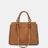 Cognac handbag.