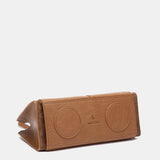 Cognac handbag.