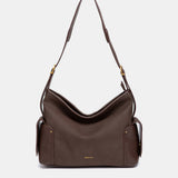 Bolso de hombro multibolsillos marrón