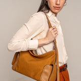Bolso de hombro multibolsillos ámbar